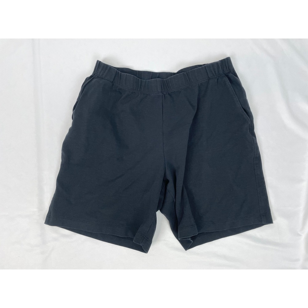 Lands' End Knit Shorts Medium 10-12 Black Pull On Elastic Waist 7"